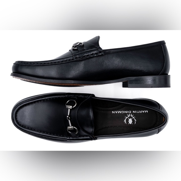 Men's Martin Dingman Addison Black Leather Horse Bit Loafers Size 10M - Picture 11 of 12